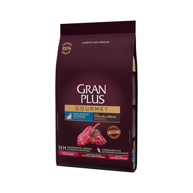 Imagem do produto Ração Seca Granplus Gourmet Ovelha para Gatos Castrados, tipo Ração Seca, marca Granplus.