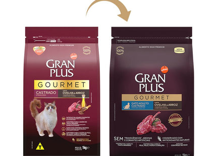 Imagem do produto Ração Seca Granplus Gourmet Ovelha para Gatos Castrados, tipo Ração Seca, marca Granplus.