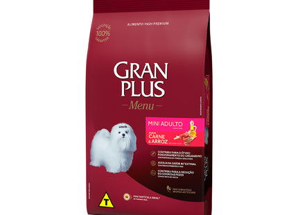Imagem do produto Ração Seca Granplus Menu Carne e Arroz para Cachorros Adultos de Porte Pequeno, tipo Ração Seca, marca Granplus.