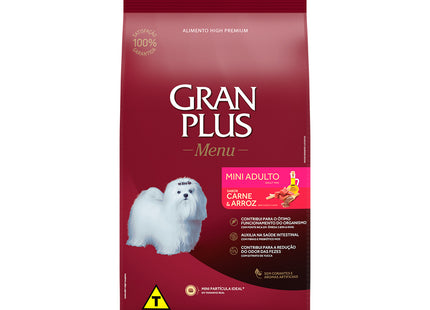 Imagem do produto Ração Seca Granplus Menu Carne e Arroz para Cachorros Adultos de Porte Pequeno, tipo Ração Seca, marca Granplus.