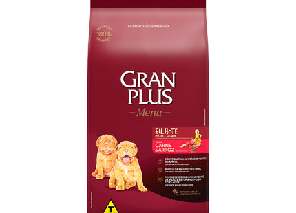 Imagem do produto Ração Seca Granplus Menu Carne e Arroz para Cachorros Filhotes de Porte Médio e Grande, tipo Ração Seca, marca Granplus.