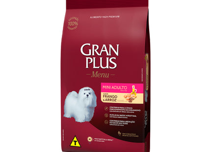 Imagem do produto Ração Seca Granplus Menu Frango e Arroz para Cachorros Adultos de Porte Pequeno, tipo Ração Seca, marca Granplus.