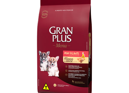 Imagem do produto Ração Seca Granplus Menu Frango e Arroz para Cachorros Filhotes de Porte Pequeno, tipo Ração Seca, marca Granplus.