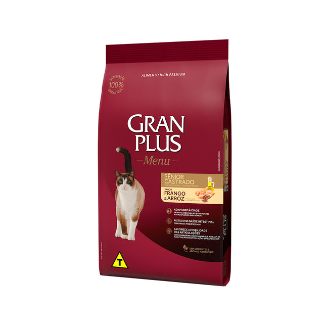 Imagem do produto Ração Seca Granplus Menu para Gatos Sênior Castrados, tipo Ração Seca, marca Granplus.