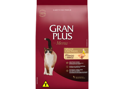 Imagem do produto Ração Seca Granplus Menu para Gatos Sênior Castrados, tipo Ração Seca, marca Granplus.