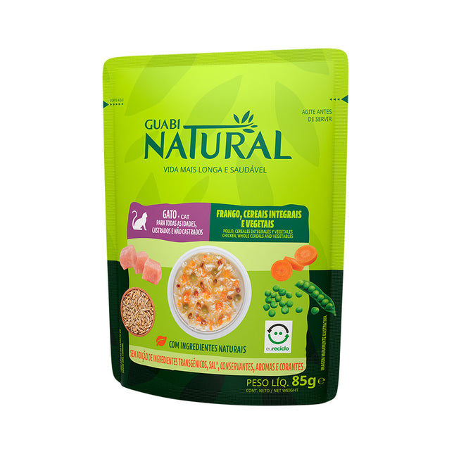 Imagem do produto Ração Úmida Guabi Nat Frango e Cereais para Gatos, tipo Ração Úmida, marca Guabi.