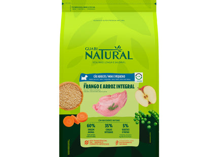Imagem do produto Ração Seca Guabi Natural Frango e Arroz para Cachorros Adultos de Porte Pequeno, tipo Ração Seca, marca Guabi Natural.
