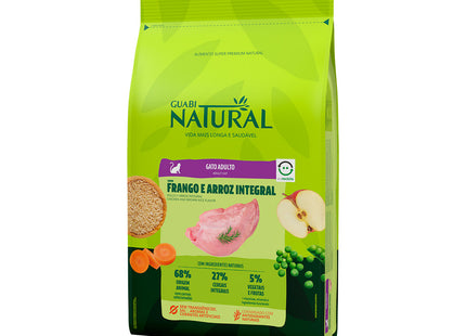 Imagem do produto Ração Seca Guabi Natural Frango e Arroz para Gatos Adultos, tipo Ração Seca, marca Guabi Natural.