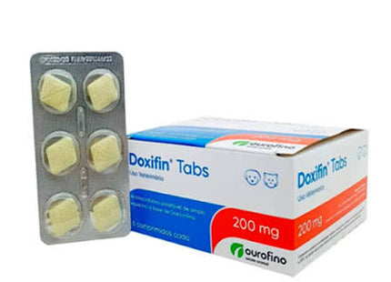 Antimicrobiano Doxifin Tabs 200mg para Cães e Gatos - Blíster - 6 comprimidos