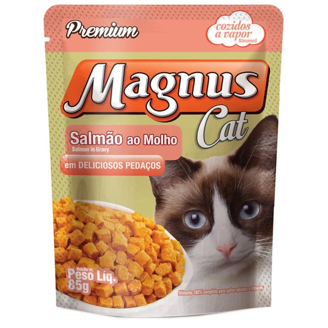 Imagem do produto Ração Úmida Magnus Salmão para Gatos Adultos, tipo Ração Úmida, marca Magnus.