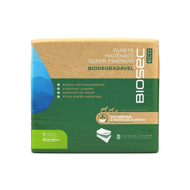 Tapete Higiênico Biodegradável Biosec Eco 80 cm x 60 cm