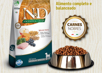 Imagem do produto Ração Seca N&D Ancestral Medium para Cachorros Adultos de Porte Médio, tipo Ração Seca, marca N&D Ancestral.