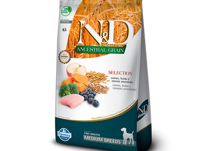Imagem do produto Ração Seca N&D Ancestral Medium para Cachorros Adultos de Porte Médio, tipo Ração Seca, marca N&D Ancestral.
