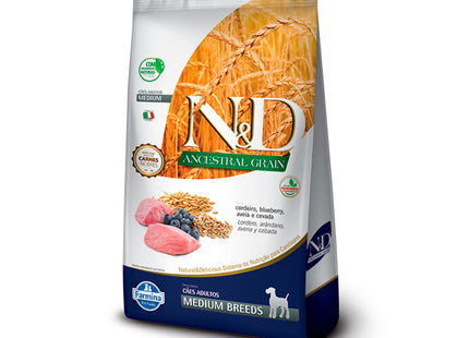 Imagem do produto Ração Seca N&D Ancestral Cordeiro para Cachorros Adultos de Porte Médio, tipo Ração Seca, marca N&D.