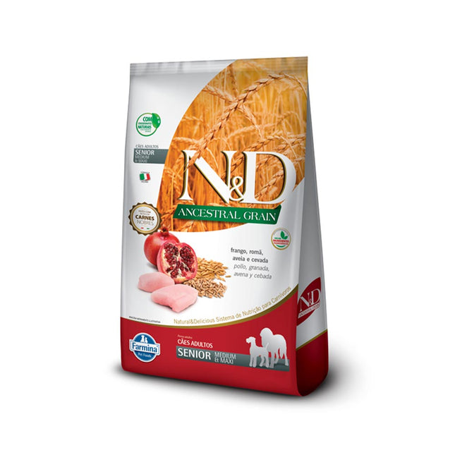 Imagem do produto Ração Seca N&D Ancestral Frango para Cachorros Sênior de Porte Médio, tipo Ração Seca, marca N&D.