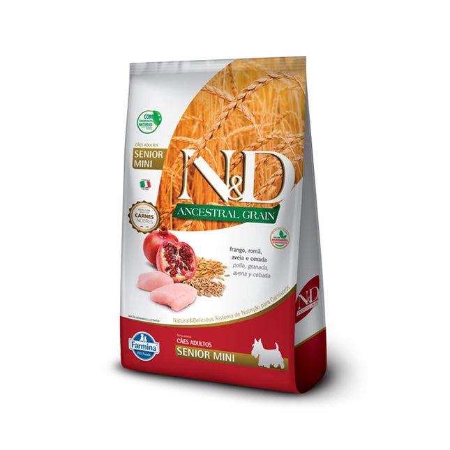 Imagem do produto Ração Seca N&D Ancestral Frango para Cachorros Sênior de Porte Pequeno, tipo Ração Seca, marca N&D.