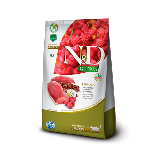Imagem do produto Ração Seca N&D Feline Quinoa Urinary Pato para Gatos Adultos, tipo Ração Seca, marca N&D.