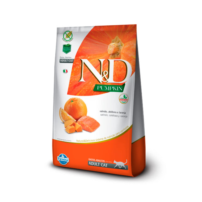 Imagem do produto Ração Seca N&D Pumpkin Salmão para Gatos Adultos, tipo Ração Seca, marca N&D.