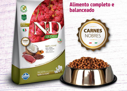Imagem do produto Ração Seca N&D Quinoa Skin Pato para Cachorros Adultos, tipo Ração Seca, marca N&D.