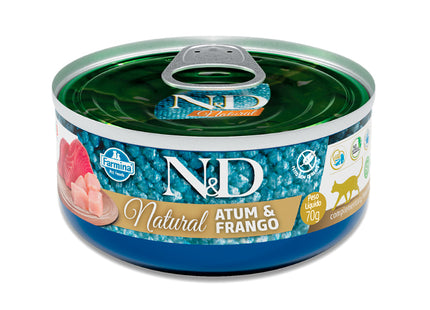 Imagem do produto Ração Úmida N&D Atum e Frango para Gatos, tipo Ração Úmida, marca N&D.