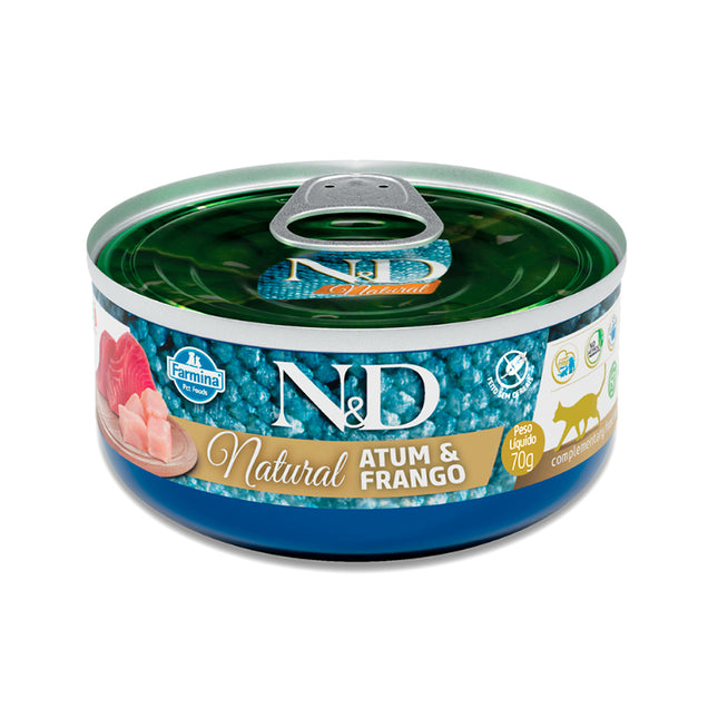 Imagem do produto Ração Úmida N&D Atum e Frango para Gatos, tipo Ração Úmida, marca N&D.