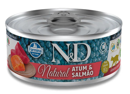 Imagem do produto Ração Úmida N&D Feline Natural Atum e Salmão para Gatos, tipo Ração Úmida, marca N&D.
