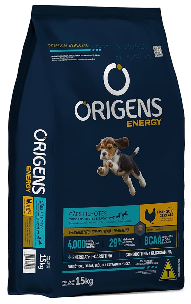 Imagem do produto Ração Seca Origens Energy Frango para Cachorros Filhotes de Raças Grandes, tipo Ração Seca, marca Origens.