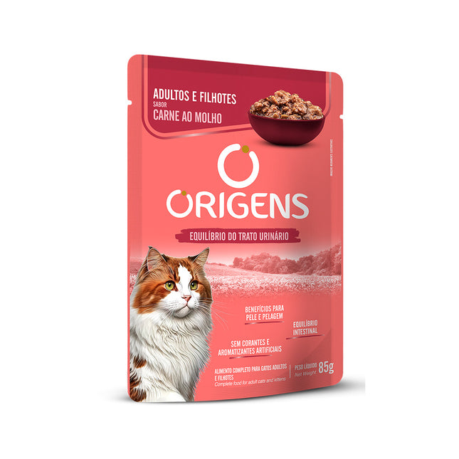 Imagem do produto Ração Úmida Origens Carne para Gatos Adultos e Filhotes, tipo Ração Úmida, marca Origens.