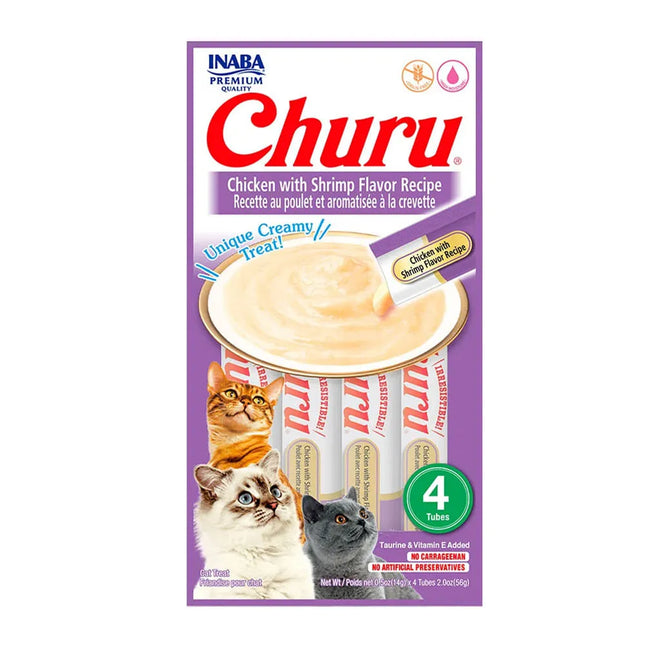Churu Galinha com Camarão 56 g – Petisco para Gatos