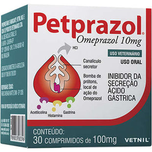 Antiemético Vetnil Petprazol 20mg para Cães e Gatos