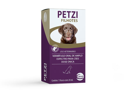 Imagem do produto Antiparasitário Interno Petzi Plus Suspensão 20ml para Cães, tipo Antiparasitário Interno, marca Petzi Plus.