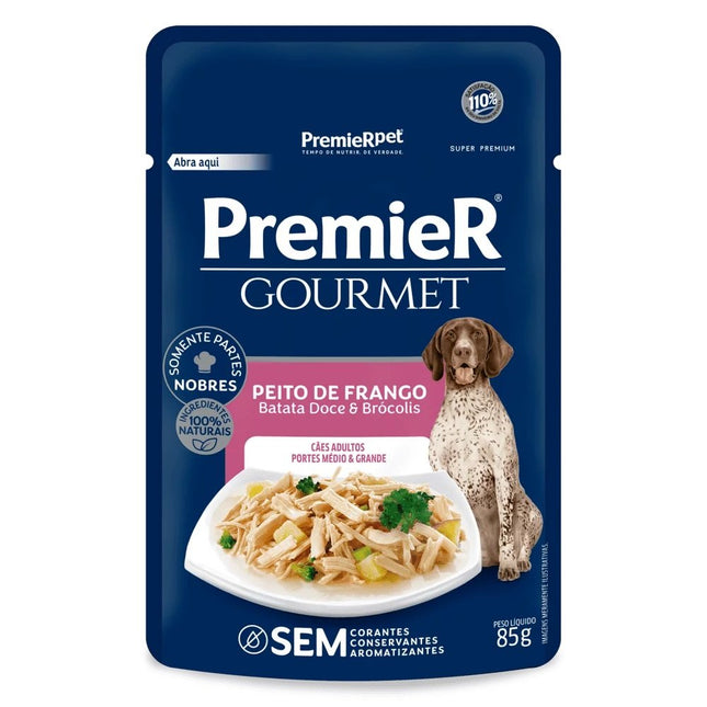 Premier Gourmet Sachê Cães Adultos Portes Médio e Grande