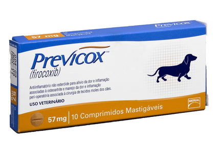 Imagem do produto Anti-inflamatório Previcox 57mg para Cães, tipo Anti-inflamatório, marca Previcox.