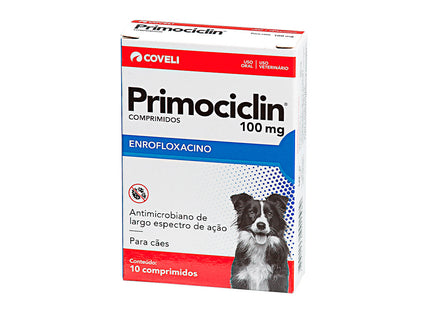 Imagem do produto Antibiótico Coveli Primociclin 100mg para Cães e Gatos, tipo Antibiótico, marca Primociclin.