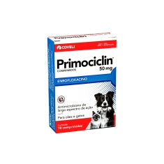 Antibiótico Coveli Primociclin 50mg para Cães e Gatos