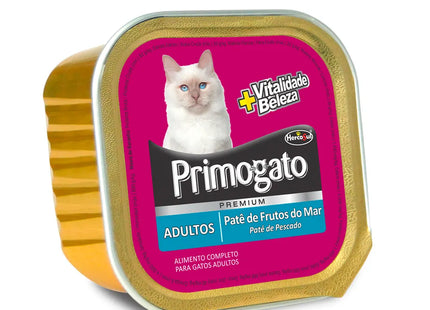 Imagem do produto Ração Úmida Primogato Patê Frutos do Mar para Gatos, tipo Ração Úmida, marca Primogato.