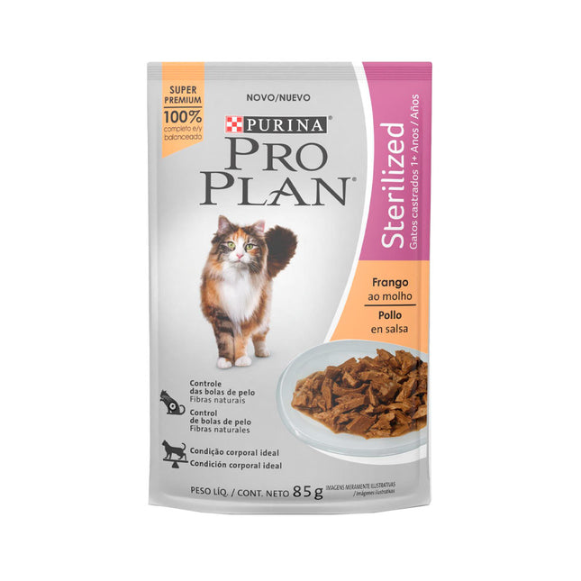 Imagem do produto Ração Úmida Pro Plan Sterilized Frango para Gatos Castrados, tipo Ração Úmida, marca Pro Plan.