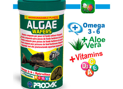 Imagem do produto Ração Seca Prodac Algae Wafer para Peixes, tipo Ração Seca, marca Prodac.