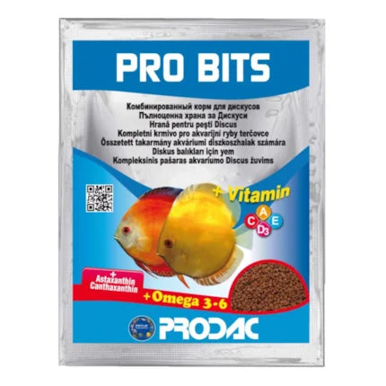 Imagem do produto Ração Seca Prodac Pro Bits Discus Granules para Peixes, tipo Ração Seca, marca Prodac.