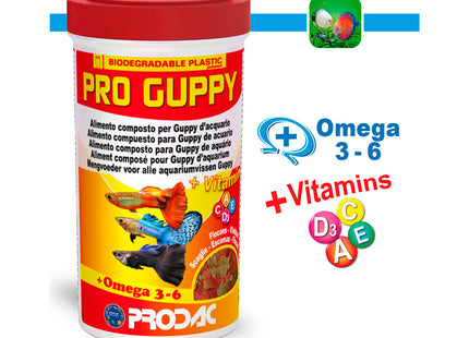 Imagem do produto Ração Seca Prodac Pro Guppy para Peixes, tipo Ração Seca, marca Prodac.