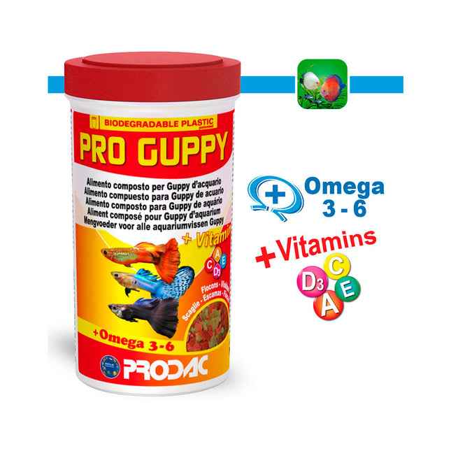 Imagem do produto Ração Seca Prodac Pro Guppy para Peixes, tipo Ração Seca, marca Prodac.