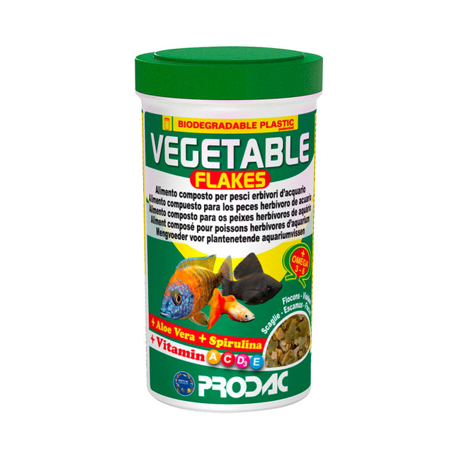 Imagem do produto Ração Seca Prodac Vegetable Flakes para Peixes, tipo Ração Seca, marca Prodac.