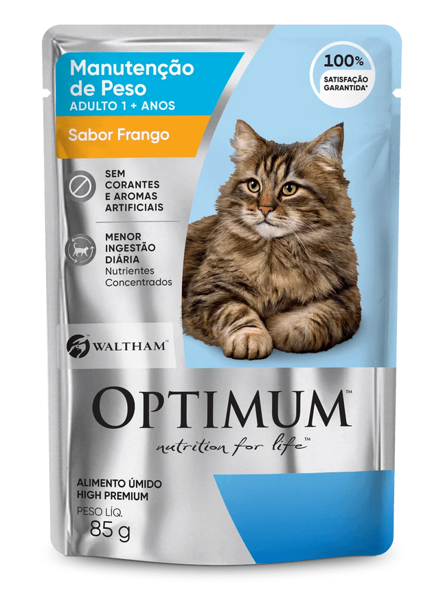 Ração Úmida Optimum Sachê para Gatos Adultos Manutenção
