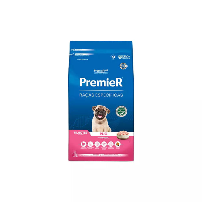 Ração Seca Premier para Cachorros Filhotes de Raça Pug