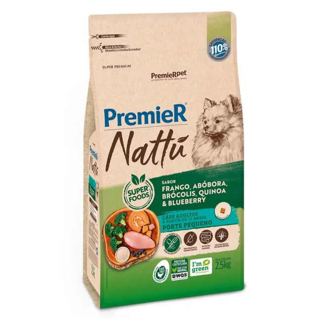 Ração Premier Nattu Cães Adultos Raças Pequenas