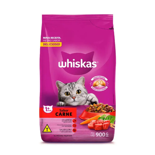 Ração Seca Whiskas Carne para Gatos Castrados