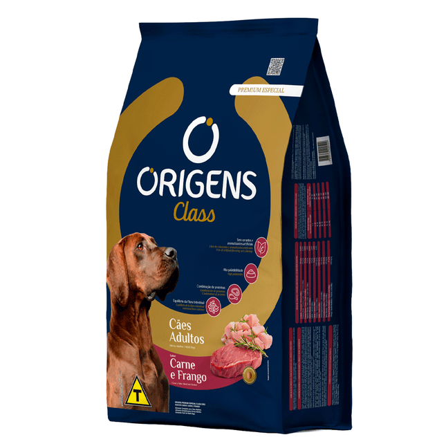 Ração Seca Origens Class Carne e Frango para Cães Adultos
