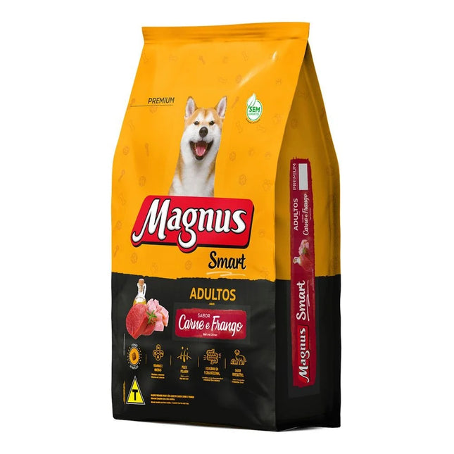 Magnus Smart Carne e Frango Ração Premium para Cães Adultos