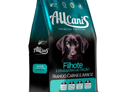 Ração Allcanis Filhote e Lactação Premium – Frango, Carne e Arroz – 10,1 kg