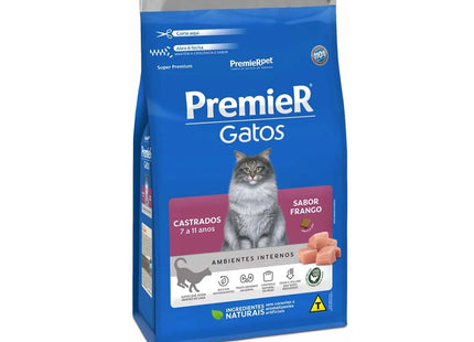 Ração PremieR Gatos Castrados 7 a 11 anos – Frango (Ambientes Internos)